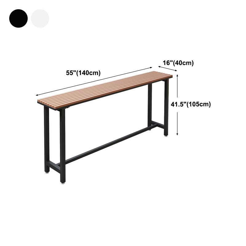 Brown Modern Style Bar Table in Solid Wood and Metal Bar Table for Outdoor Clearhalo 'Bar Furniture' 'Bar Tables' 'bar_tables' 'furn' 'furn_bar_tables' 'Furniture' 'furniture_bar_tables' 'Kitchen & Dining Furniture' 4453466