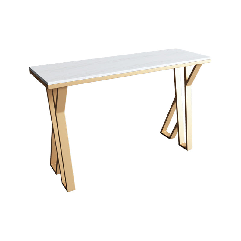 White Glam Style Bar Table in Faux Marble and Metal Bar Table for Dining Room Clearhalo 'Bar Furniture' 'Bar Tables' 'bar_tables' 'furn' 'furn_bar_tables' 'Furniture' 'furniture_bar_tables' 'Kitchen & Dining Furniture' 4453526