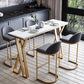 White Glam Style Bar Table in Faux Marble and Metal Bar Table for Dining Room Clearhalo 'Bar Furniture' 'Bar Tables' 'bar_tables' 'furn' 'furn_bar_tables' 'Furniture' 'furniture_bar_tables' 'Kitchen & Dining Furniture' 4453531