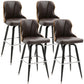 Modern Rotatable Backrest Counter Stool Iron Cafe Bar Stool with Leather Cushion and Pedal Brown 4 Piece Set Clearhalo 'Bar Furniture' 'Bar Stools' 'bar_stools' 'furn' 'furn_bar_stools' 'furniture_bar_stools' 'Kitchen & Dining Furniture' 'kitchen&dining_furn' 'kitchen' 'kitchen_furn' Furniture' 4453538