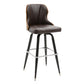Modern Rotatable Backrest Counter Stool Iron Cafe Bar Stool with Leather Cushion and Pedal Brown 1 Piece Clearhalo 'Bar Furniture' 'Bar Stools' 'bar_stools' 'furn' 'furn_bar_stools' 'furniture_bar_stools' 'Kitchen & Dining Furniture' 'kitchen&dining_furn' 'kitchen' 'kitchen_furn' Furniture' 4453539