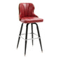 Modern Rotatable Backrest Counter Stool Iron Cafe Bar Stool with Leather Cushion and Pedal Red 1 Piece Clearhalo 'Bar Furniture' 'Bar Stools' 'bar_stools' 'furn' 'furn_bar_stools' 'furniture_bar_stools' 'Kitchen & Dining Furniture' 'kitchen&dining_furn' 'kitchen' 'kitchen_furn' Furniture' 4453557