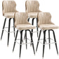 Modern Rotatable Backrest Counter Stool Iron Cafe Bar Stool with Leather Cushion and Pedal Ivory 4 Piece Set Clearhalo 'Bar Furniture' 'Bar Stools' 'bar_stools' 'furn' 'furn_bar_stools' 'furniture_bar_stools' 'Kitchen & Dining Furniture' 'kitchen&dining_furn' 'kitchen' 'kitchen_furn' Furniture' 4453562