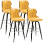 Modern Rotatable Backrest Counter Stool Iron Cafe Bar Stool with Leather Cushion and Pedal Yellow 4 Piece Set Clearhalo 'Bar Furniture' 'Bar Stools' 'bar_stools' 'furn' 'furn_bar_stools' 'furniture_bar_stools' 'Kitchen & Dining Furniture' 'kitchen&dining_furn' 'kitchen' 'kitchen_furn' Furniture' 4453565