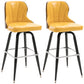 Modern Rotatable Backrest Counter Stool Iron Cafe Bar Stool with Leather Cushion and Pedal Yellow 2 Piece Set Clearhalo 'Bar Furniture' 'Bar Stools' 'bar_stools' 'furn' 'furn_bar_stools' 'furniture_bar_stools' 'Kitchen & Dining Furniture' 'kitchen&dining_furn' 'kitchen' 'kitchen_furn' Furniture' 4453567