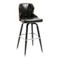 Modern Rotatable Backrest Counter Stool Iron Cafe Bar Stool with Leather Cushion and Pedal Gloss Black 1 Piece Clearhalo 'Bar Furniture' 'Bar Stools' 'bar_stools' 'furn' 'furn_bar_stools' 'furniture_bar_stools' 'Kitchen & Dining Furniture' 'kitchen&dining_furn' 'kitchen' 'kitchen_furn' Furniture' 4453572