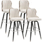 Modern Rotatable Backrest Counter Stool Iron Cafe Bar Stool with Leather Cushion and Pedal White 4 Piece Set Clearhalo 'Bar Furniture' 'Bar Stools' 'bar_stools' 'furn' 'furn_bar_stools' 'furniture_bar_stools' 'Kitchen & Dining Furniture' 'kitchen&dining_furn' 'kitchen' 'kitchen_furn' Furniture' 4453574