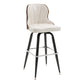 Modern Rotatable Backrest Counter Stool Iron Cafe Bar Stool with Leather Cushion and Pedal White 1 Piece Clearhalo 'Bar Furniture' 'Bar Stools' 'bar_stools' 'furn' 'furn_bar_stools' 'furniture_bar_stools' 'Kitchen & Dining Furniture' 'kitchen&dining_furn' 'kitchen' 'kitchen_furn' Furniture' 4453575