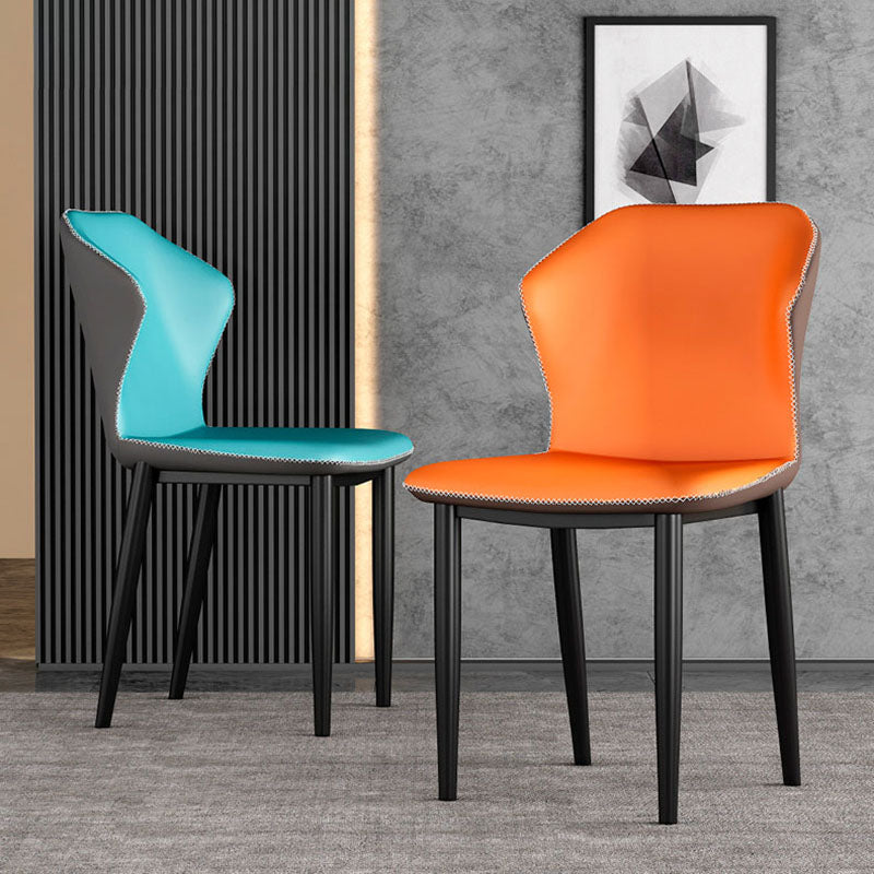 Industrial Style Wingback Chairs PU Leather Dining Chairs for Kitchen Clearhalo ' kitchen&dining_furn' 'Dining Chairs' 'Dining Tables & Seating' 'dining_chair' 'furn' 'furn_dining_chair' 'Furniture' 'furniture_dining_chair' 'Kitchen & Dining Furniture' 'kitchen' 4453578