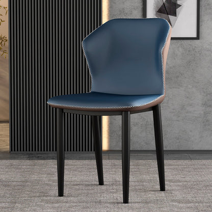 Industrial Style Wingback Chairs PU Leather Dining Chairs for Kitchen Dark Blue 1 Piece Clearhalo ' kitchen&dining_furn' 'Dining Chairs' 'Dining Tables & Seating' 'dining_chair' 'furn' 'furn_dining_chair' 'Furniture' 'furniture_dining_chair' 'Kitchen & Dining Furniture' 'kitchen' 4453584