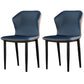 Industrial Style Wingback Chairs PU Leather Dining Chairs for Kitchen Dark Blue 2 Piece Set Clearhalo ' kitchen&dining_furn' 'Dining Chairs' 'Dining Tables & Seating' 'dining_chair' 'furn' 'furn_dining_chair' 'Furniture' 'furniture_dining_chair' 'Kitchen & Dining Furniture' 'kitchen' 4453586