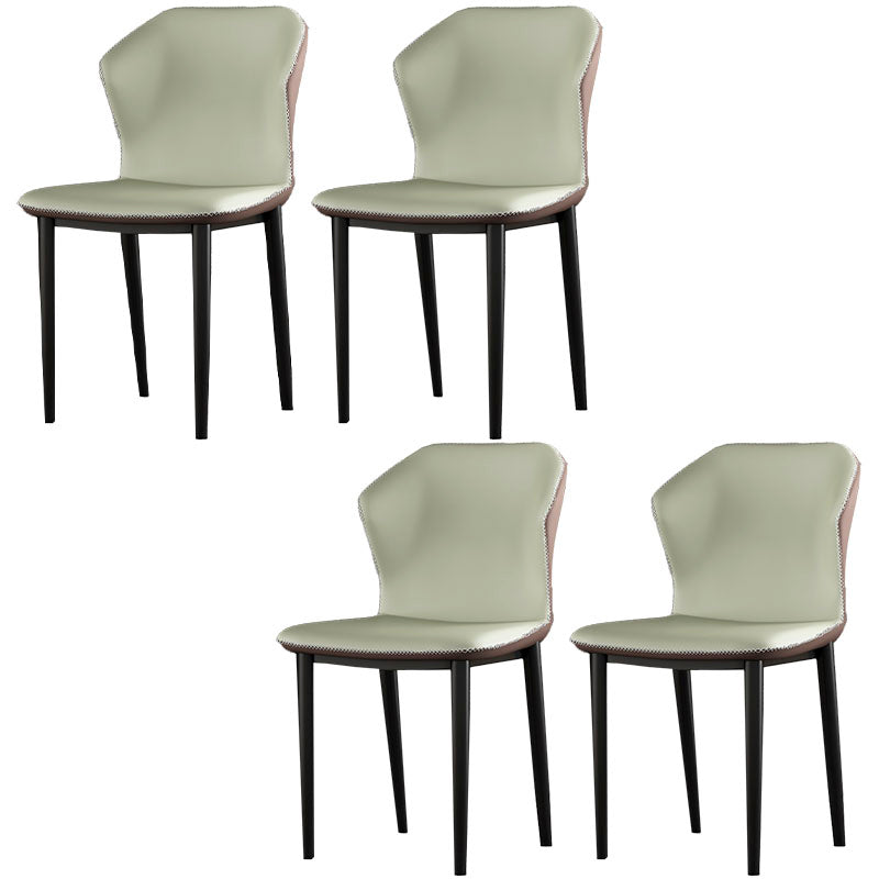 Industrial Style Wingback Chairs PU Leather Dining Chairs for Kitchen Gray Coffee 4 Piece Set Clearhalo ' kitchen&dining_furn' 'Dining Chairs' 'Dining Tables & Seating' 'dining_chair' 'furn' 'furn_dining_chair' 'Furniture' 'furniture_dining_chair' 'Kitchen & Dining Furniture' 'kitchen' 4453597