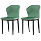 Industrial Style Wingback Chairs PU Leather Dining Chairs for Kitchen Gray-Green 2 Piece Set Clearhalo ' kitchen&dining_furn' 'Dining Chairs' 'Dining Tables & Seating' 'dining_chair' 'furn' 'furn_dining_chair' 'Furniture' 'furniture_dining_chair' 'Kitchen & Dining Furniture' 'kitchen' 4453602