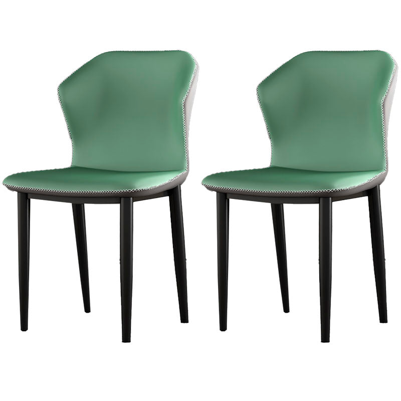Industrial Style Wingback Chairs PU Leather Dining Chairs for Kitchen Gray-Green 2 Piece Set Clearhalo ' kitchen&dining_furn' 'Dining Chairs' 'Dining Tables & Seating' 'dining_chair' 'furn' 'furn_dining_chair' 'Furniture' 'furniture_dining_chair' 'Kitchen & Dining Furniture' 'kitchen' 4453602