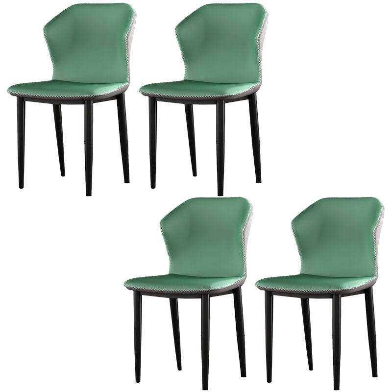 Industrial Style Wingback Chairs PU Leather Dining Chairs for Kitchen Gray-Green 4 Piece Set Clearhalo ' kitchen&dining_furn' 'Dining Chairs' 'Dining Tables & Seating' 'dining_chair' 'furn' 'furn_dining_chair' 'Furniture' 'furniture_dining_chair' 'Kitchen & Dining Furniture' 'kitchen' 4453603