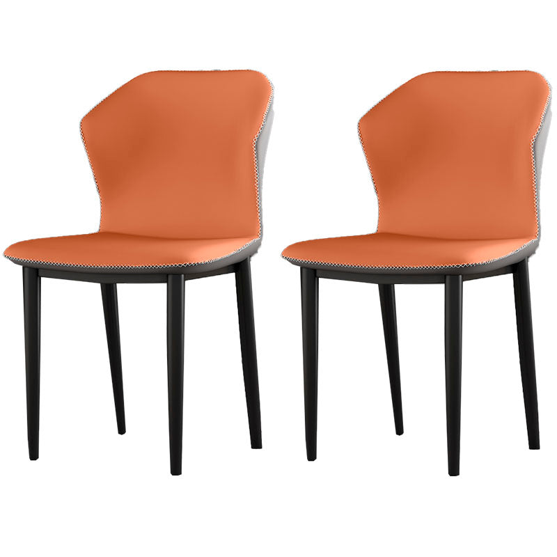 Industrial Style Wingback Chairs PU Leather Dining Chairs for Kitchen Khaki 2 Piece Set Clearhalo ' kitchen&dining_furn' 'Dining Chairs' 'Dining Tables & Seating' 'dining_chair' 'furn' 'furn_dining_chair' 'Furniture' 'furniture_dining_chair' 'Kitchen & Dining Furniture' 'kitchen' 4453605