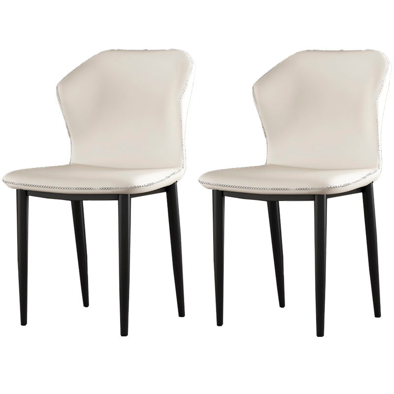 Industrial Style Wingback Chairs PU Leather Dining Chairs for Kitchen Light Gray 2 Piece Set Clearhalo ' kitchen&dining_furn' 'Dining Chairs' 'Dining Tables & Seating' 'dining_chair' 'furn' 'furn_dining_chair' 'Furniture' 'furniture_dining_chair' 'Kitchen & Dining Furniture' 'kitchen' 4453611