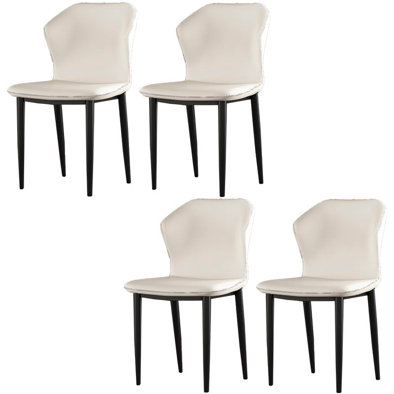 Industrial Style Wingback Chairs PU Leather Dining Chairs for Kitchen Light Gray 4 Piece Set Clearhalo ' kitchen&dining_furn' 'Dining Chairs' 'Dining Tables & Seating' 'dining_chair' 'furn' 'furn_dining_chair' 'Furniture' 'furniture_dining_chair' 'Kitchen & Dining Furniture' 'kitchen' 4453612