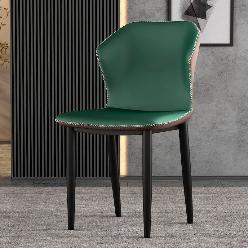 Industrial Style Wingback Chairs PU Leather Dining Chairs for Kitchen Green Khaki 1 Piece Clearhalo ' kitchen&dining_furn' 'Dining Chairs' 'Dining Tables & Seating' 'dining_chair' 'furn' 'furn_dining_chair' 'Furniture' 'furniture_dining_chair' 'Kitchen & Dining Furniture' 'kitchen' 4453616