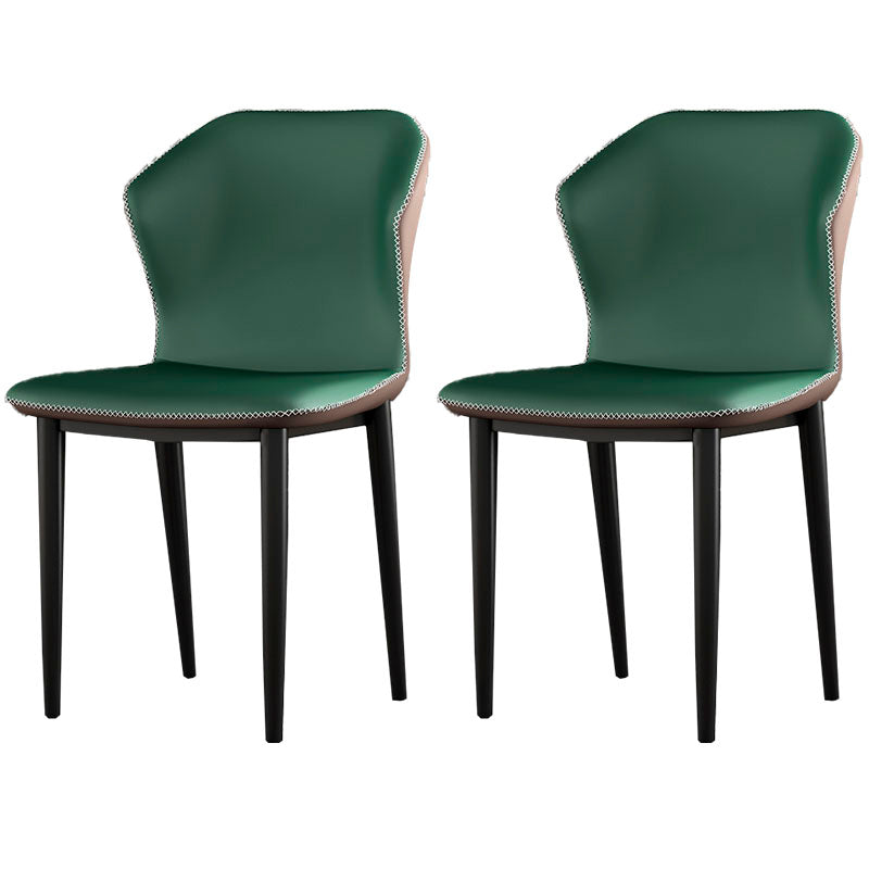 Industrial Style Wingback Chairs PU Leather Dining Chairs for Kitchen Green Khaki 2 Piece Set Clearhalo ' kitchen&dining_furn' 'Dining Chairs' 'Dining Tables & Seating' 'dining_chair' 'furn' 'furn_dining_chair' 'Furniture' 'furniture_dining_chair' 'Kitchen & Dining Furniture' 'kitchen' 4453617