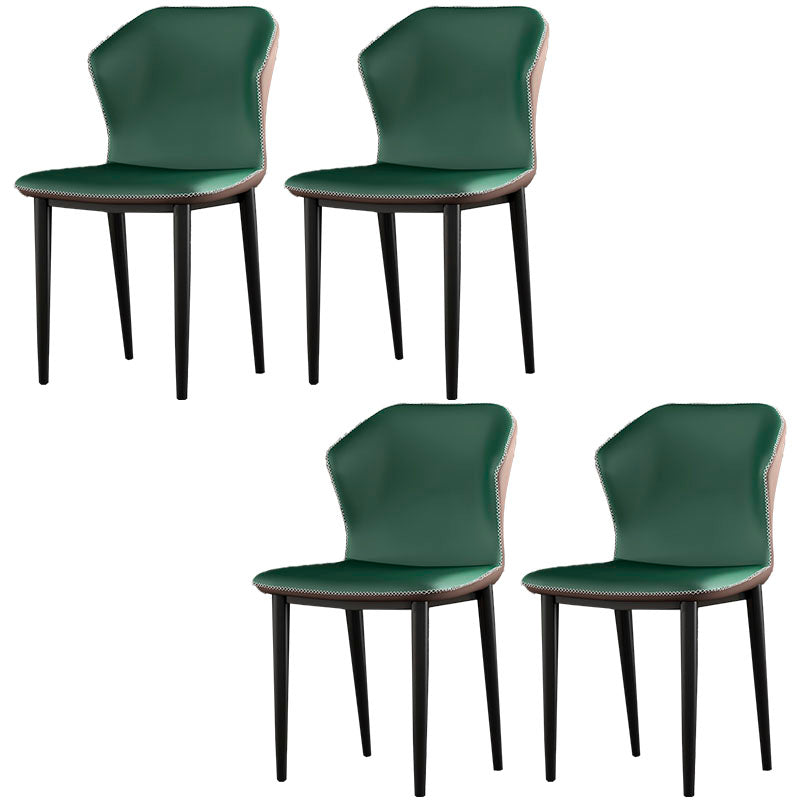 Industrial Style Wingback Chairs PU Leather Dining Chairs for Kitchen Green Khaki 4 Piece Set Clearhalo ' kitchen&dining_furn' 'Dining Chairs' 'Dining Tables & Seating' 'dining_chair' 'furn' 'furn_dining_chair' 'Furniture' 'furniture_dining_chair' 'Kitchen & Dining Furniture' 'kitchen' 4453618