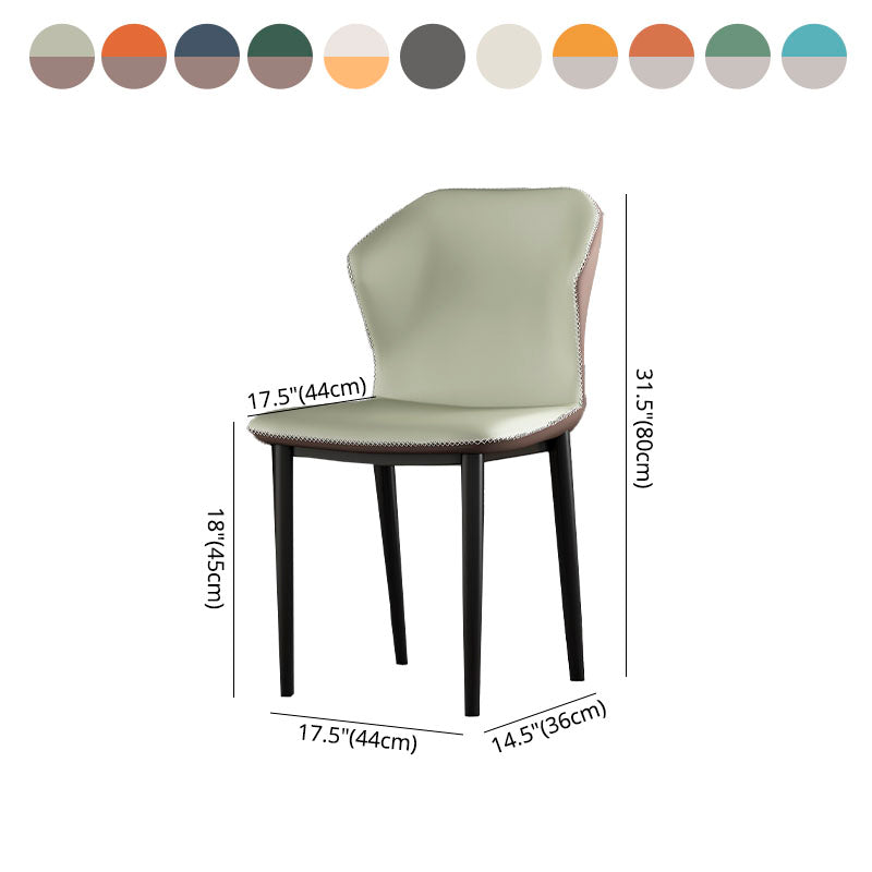 Industrial Style Wingback Chairs PU Leather Dining Chairs for Kitchen Clearhalo ' kitchen&dining_furn' 'Dining Chairs' 'Dining Tables & Seating' 'dining_chair' 'furn' 'furn_dining_chair' 'Furniture' 'furniture_dining_chair' 'Kitchen & Dining Furniture' 'kitchen' 4453619