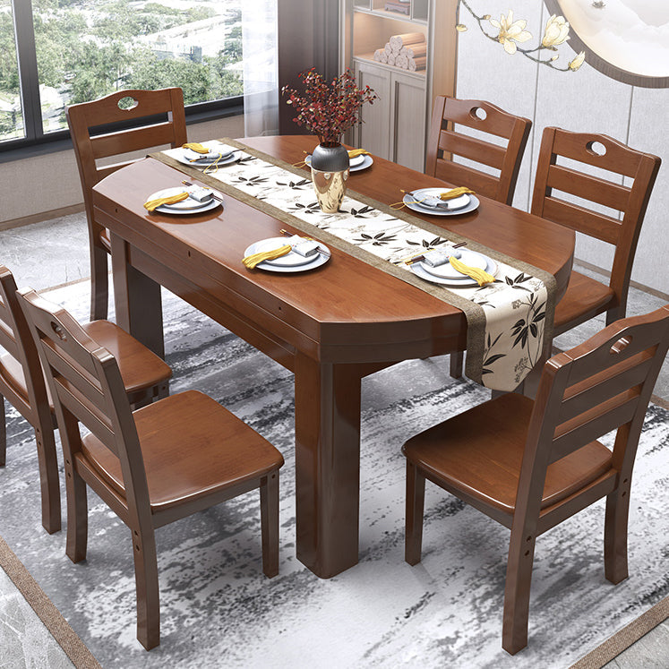 Modern Standard Dining Table Extendable Solid Wood Dining Table with 4 Legs Walnut 59.1"L x 59.1"W x 29.5"H Without Chairs Clearhalo ' dining_table' 'Dining Tables & Seating' 'Dining Tables' 'furn' 'furn_dining_table' 'Furniture' 'furniture_dining_table' 'Kitchen & Dining Furniture' 'kitchen&dining_furn' 'kitchen' 'kitchen_dining_table' 4453621