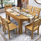 Modern Standard Dining Table Extendable Solid Wood Dining Table with 4 Legs Natural Without Chairs Clearhalo ' dining_table' 'Dining Tables & Seating' 'Dining Tables' 'furn' 'furn_dining_table' 'Furniture' 'furniture_dining_table' 'Kitchen & Dining Furniture' 'kitchen&dining_furn' 'kitchen' 'kitchen_dining_table' 4453623