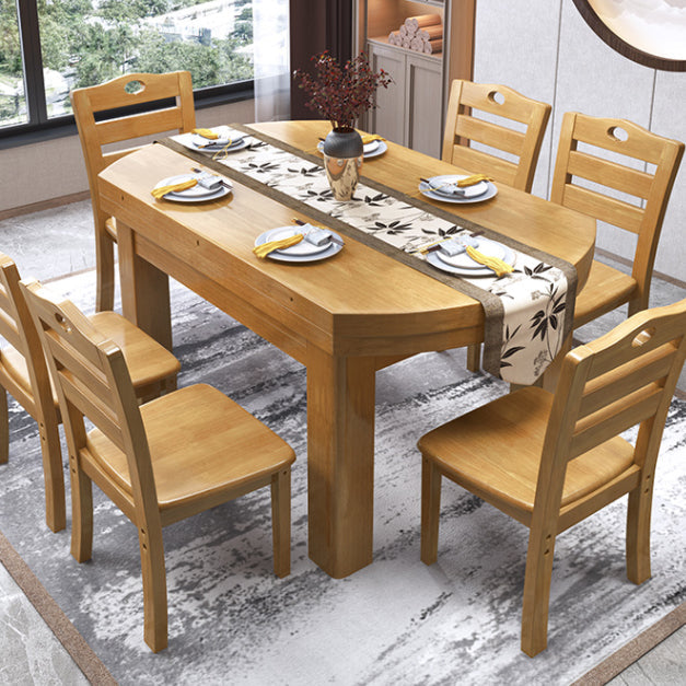 Modern Standard Dining Table Extendable Solid Wood Dining Table with 4 Legs Natural Without Chairs Clearhalo ' dining_table' 'Dining Tables & Seating' 'Dining Tables' 'furn' 'furn_dining_table' 'Furniture' 'furniture_dining_table' 'Kitchen & Dining Furniture' 'kitchen&dining_furn' 'kitchen' 'kitchen_dining_table' 4453623