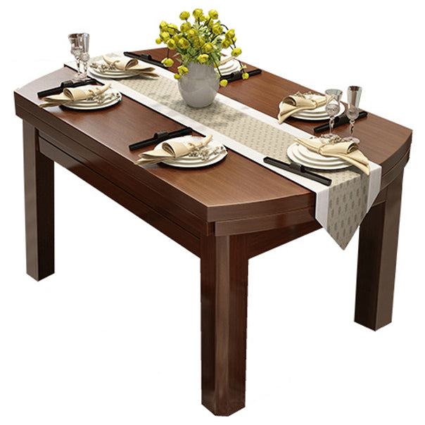 Modern Standard Dining Table Extendable Solid Wood Dining Table with 4 Legs Walnut 47.2"L x 47.2"W x 29.5"H Without Chairs Clearhalo ' dining_table' 'Dining Tables & Seating' 'Dining Tables' 'furn' 'furn_dining_table' 'Furniture' 'furniture_dining_table' 'Kitchen & Dining Furniture' 'kitchen&dining_furn' 'kitchen' 'kitchen_dining_table' 4453624