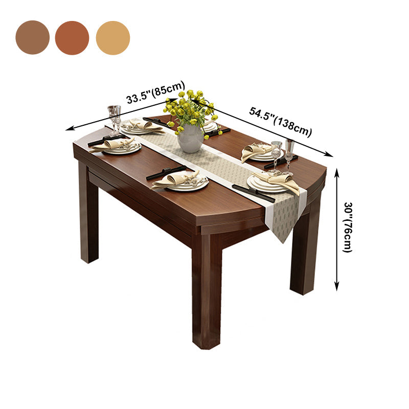 Modern Standard Dining Table Extendable Solid Wood Dining Table with 4 Legs Clearhalo ' dining_table' 'Dining Tables & Seating' 'Dining Tables' 'furn' 'furn_dining_table' 'Furniture' 'furniture_dining_table' 'Kitchen & Dining Furniture' 'kitchen&dining_furn' 'kitchen' 'kitchen_dining_table' 4453632