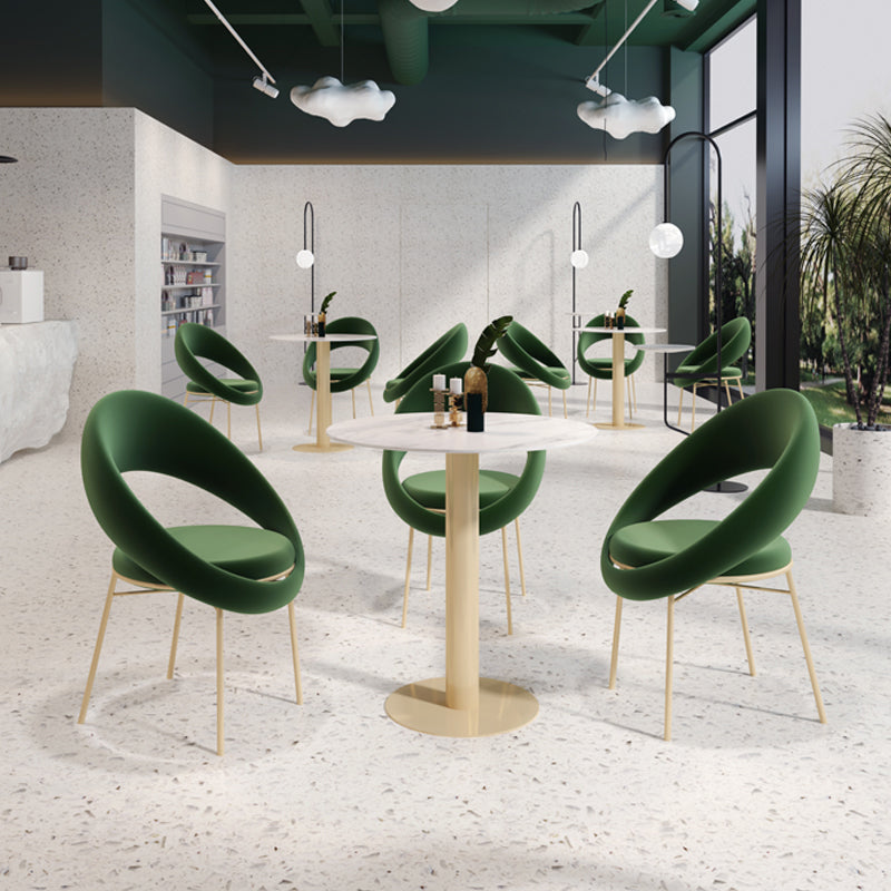 Glam 1/3/4/5 Pieces Dining Set Sintered Stone Dining Furniture for Home Use 4 Pieces: Table, 3 Green Chairs Clearhalo 'Dining Room Sets' 'Dining Tables & Seating' 'dining_room_set' 'furn' 'furn_dining_room_set' 'Furniture' 'furniture_dining_room_set' 'Kitchen & Dining Furniture' 'kitchen&dining_furn' 'kitchen' 4453639
