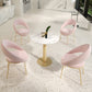 Glam 1/3/4/5 Pieces Dining Set Sintered Stone Dining Furniture for Home Use 5 Pieces: Table, 4 Pink Chairs Clearhalo 'Dining Room Sets' 'Dining Tables & Seating' 'dining_room_set' 'furn' 'furn_dining_room_set' 'Furniture' 'furniture_dining_room_set' 'Kitchen & Dining Furniture' 'kitchen&dining_furn' 'kitchen' 4453642