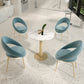 Glam 1/3/4/5 Pieces Dining Set Sintered Stone Dining Furniture for Home Use 5 Pieces: Table, 4 Light Blue Chairs Clearhalo 'Dining Room Sets' 'Dining Tables & Seating' 'dining_room_set' 'furn' 'furn_dining_room_set' 'Furniture' 'furniture_dining_room_set' 'Kitchen & Dining Furniture' 'kitchen&dining_furn' 'kitchen' 4453645