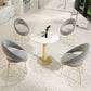 Glam 1/3/4/5 Pieces Dining Set Sintered Stone Dining Furniture for Home Use 5 Pieces: Table, 4 Grey Chairs Clearhalo 'Dining Room Sets' 'Dining Tables & Seating' 'dining_room_set' 'furn' 'furn_dining_room_set' 'Furniture' 'furniture_dining_room_set' 'Kitchen & Dining Furniture' 'kitchen&dining_furn' 'kitchen' 4453647