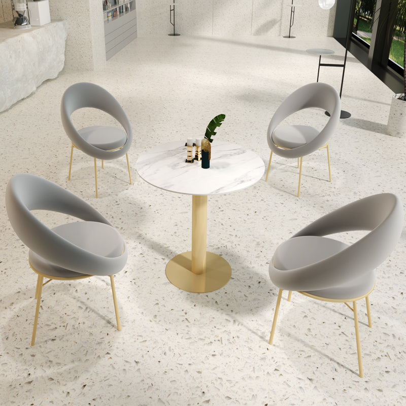 Glam 1/3/4/5 Pieces Dining Set Sintered Stone Dining Furniture for Home Use 5 Pieces: Table, 4 Grey Chairs Clearhalo 'Dining Room Sets' 'Dining Tables & Seating' 'dining_room_set' 'furn' 'furn_dining_room_set' 'Furniture' 'furniture_dining_room_set' 'Kitchen & Dining Furniture' 'kitchen&dining_furn' 'kitchen' 4453647