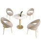 Glam 1/3/4/5 Pieces Dining Set Sintered Stone Dining Furniture for Home Use 5 Pieces: Table, 4 Beige Chairs Clearhalo 'Dining Room Sets' 'Dining Tables & Seating' 'dining_room_set' 'furn' 'furn_dining_room_set' 'Furniture' 'furniture_dining_room_set' 'Kitchen & Dining Furniture' 'kitchen&dining_furn' 'kitchen' 4453652