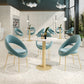 Glam 1/3/4/5 Pieces Dining Set Sintered Stone Dining Furniture for Home Use 4 Pieces: Table, 3 Light Blue Chairs Clearhalo 'Dining Room Sets' 'Dining Tables & Seating' 'dining_room_set' 'furn' 'furn_dining_room_set' 'Furniture' 'furniture_dining_room_set' 'Kitchen & Dining Furniture' 'kitchen&dining_furn' 'kitchen' 4453654