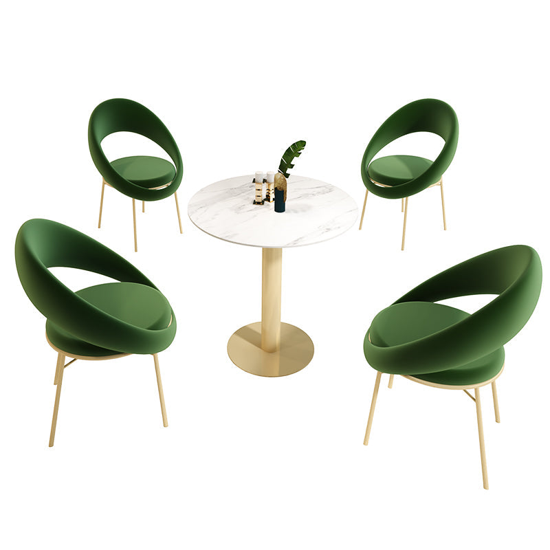 Glam 1/3/4/5 Pieces Dining Set Sintered Stone Dining Furniture for Home Use 5 Pieces: Table, 4 Green Chairs Clearhalo 'Dining Room Sets' 'Dining Tables & Seating' 'dining_room_set' 'furn' 'furn_dining_room_set' 'Furniture' 'furniture_dining_room_set' 'Kitchen & Dining Furniture' 'kitchen&dining_furn' 'kitchen' 4453655