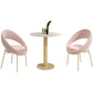Glam 1/3/4/5 Pieces Dining Set Sintered Stone Dining Furniture for Home Use 3 Pieces: Table, 2 Pink Chairs Clearhalo 'Dining Room Sets' 'Dining Tables & Seating' 'dining_room_set' 'furn' 'furn_dining_room_set' 'Furniture' 'furniture_dining_room_set' 'Kitchen & Dining Furniture' 'kitchen&dining_furn' 'kitchen' 4453657