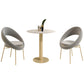 Glam 1/3/4/5 Pieces Dining Set Sintered Stone Dining Furniture for Home Use 3 Pieces: Table, 2 Grey Chairs Clearhalo 'Dining Room Sets' 'Dining Tables & Seating' 'dining_room_set' 'furn' 'furn_dining_room_set' 'Furniture' 'furniture_dining_room_set' 'Kitchen & Dining Furniture' 'kitchen&dining_furn' 'kitchen' 4453658