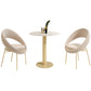 Glam 1/3/4/5 Pieces Dining Set Sintered Stone Dining Furniture for Home Use 3 Pieces: Table, 2 Beige Chairs Clearhalo 'Dining Room Sets' 'Dining Tables & Seating' 'dining_room_set' 'furn' 'furn_dining_room_set' 'Furniture' 'furniture_dining_room_set' 'Kitchen & Dining Furniture' 'kitchen&dining_furn' 'kitchen' 4453659