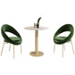 Glam 1/3/4/5 Pieces Dining Set Sintered Stone Dining Furniture for Home Use 3 Pieces: Table, 2 Green Chairs Clearhalo 'Dining Room Sets' 'Dining Tables & Seating' 'dining_room_set' 'furn' 'furn_dining_room_set' 'Furniture' 'furniture_dining_room_set' 'Kitchen & Dining Furniture' 'kitchen&dining_furn' 'kitchen' 4453660