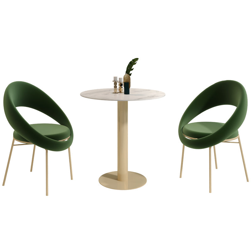Glam 1/3/4/5 Pieces Dining Set Sintered Stone Dining Furniture for Home Use 3 Pieces: Table, 2 Green Chairs Clearhalo 'Dining Room Sets' 'Dining Tables & Seating' 'dining_room_set' 'furn' 'furn_dining_room_set' 'Furniture' 'furniture_dining_room_set' 'Kitchen & Dining Furniture' 'kitchen&dining_furn' 'kitchen' 4453660