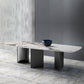Sintered Stone Modern Rectangle Dining Table White Stone Top Dinette Table for Kitchen 94.5"L x 39.4"W x 29.5"H Without Chairs Clearhalo ' dining_table' 'Dining Tables & Seating' 'Dining Tables' 'furn' 'furn_dining_table' 'Furniture' 'furniture_dining_table' 'Kitchen & Dining Furniture' 'kitchen&dining_furn' 'kitchen' 'kitchen_dining_table' 4453665