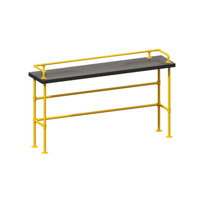 Modern Black Wood Counter Table with Rectangle Table Top Yellow Trestle Table -42" H Without Chairs Clearhalo 'Bar Furniture' 'Bar Tables' 'bar_tables' 'furn' 'furn_bar_tables' 'Furniture' 'furniture_bar_tables' 'Kitchen & Dining Furniture' 4454439