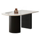 Black Tone Dining Table Simplicity Style Double Pedestal Table for Dining Room Free Form Marble Clearhalo ' dining_table' 'Dining Tables & Seating' 'Dining Tables' 'furn' 'furn_dining_table' 'Furniture' 'furniture_dining_table' 'Kitchen & Dining Furniture' 'kitchen&dining_furn' 'kitchen' 'kitchen_dining_table' 4457354