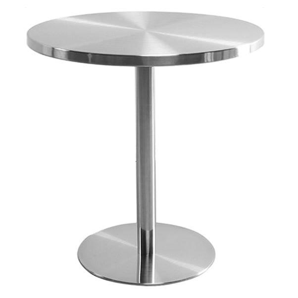 Industrial Style Dining Site Table Stainless Steel Dining Room Collection Round Pedestal Clearhalo ' dining_table' 'Dining Tables & Seating' 'Dining Tables' 'furn' 'furn_dining_table' 'Furniture' 'furniture_dining_table' 'Kitchen & Dining Furniture' 'kitchen&dining_furn' 'kitchen' 'kitchen_dining_table' 4457376