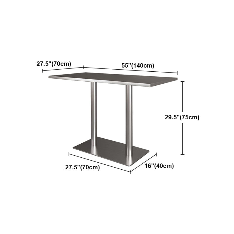 Industrial Style Dining Site Table Stainless Steel Dining Room Collection Clearhalo ' dining_table' 'Dining Tables & Seating' 'Dining Tables' 'furn' 'furn_dining_table' 'Furniture' 'furniture_dining_table' 'Kitchen & Dining Furniture' 'kitchen&dining_furn' 'kitchen' 'kitchen_dining_table' 4457386