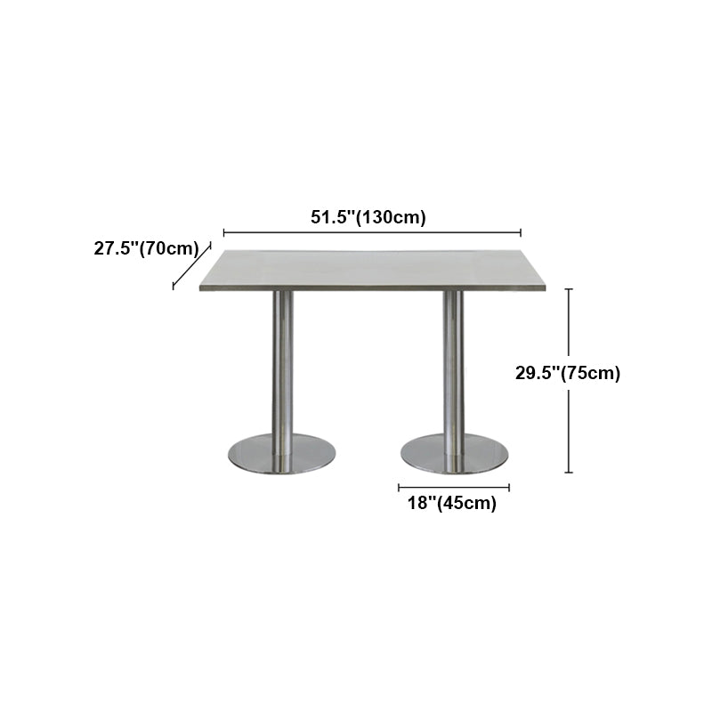 Industrial Style Dining Site Table Stainless Steel Dining Room Collection Clearhalo ' dining_table' 'Dining Tables & Seating' 'Dining Tables' 'furn' 'furn_dining_table' 'Furniture' 'furniture_dining_table' 'Kitchen & Dining Furniture' 'kitchen&dining_furn' 'kitchen' 'kitchen_dining_table' 4457390
